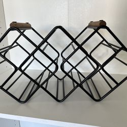 Black Metal Farmhouse Wine Rack 