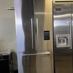 Fisher And Paykel Built In 36” Wide French Style Refrigerator 