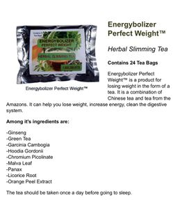 Energybolizer Perfect Weight Herbal Slimming Tea Mango/Apple flavor