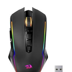 Redragon Gaming Mouse, Wireless Mouse Gaming with 8000 DPI, PC Gaming Mice with Fire Button, RGB Backlit Programmable Ergon