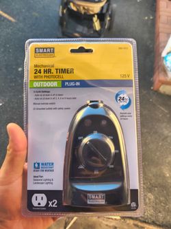 Smart Electrician Outdoor 24Hr Mechanical Timer with Photocell