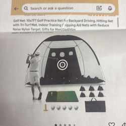 Golf practice net for backyard driving