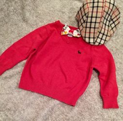 VGUC Boy 2T Carter’s Red V-Neck Christmas Sweater