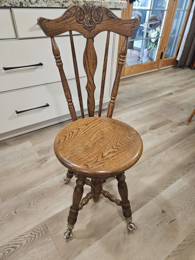 Vintage Glass Ball Cast Feet Chair