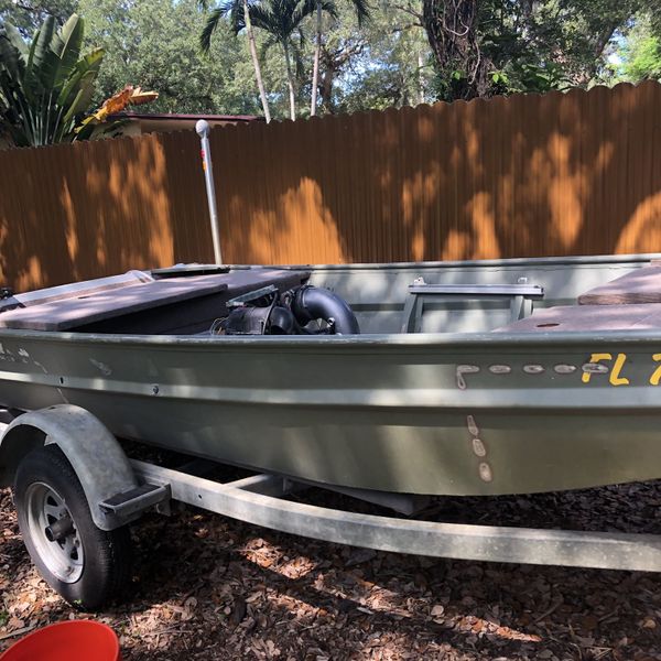 14 ft custom jon boat with jetski engine, jet drive and trailer for