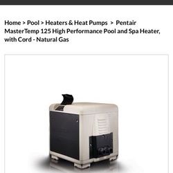   Pool Heater -125 Master Temp 