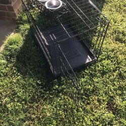 Dog Kennel And Bowls