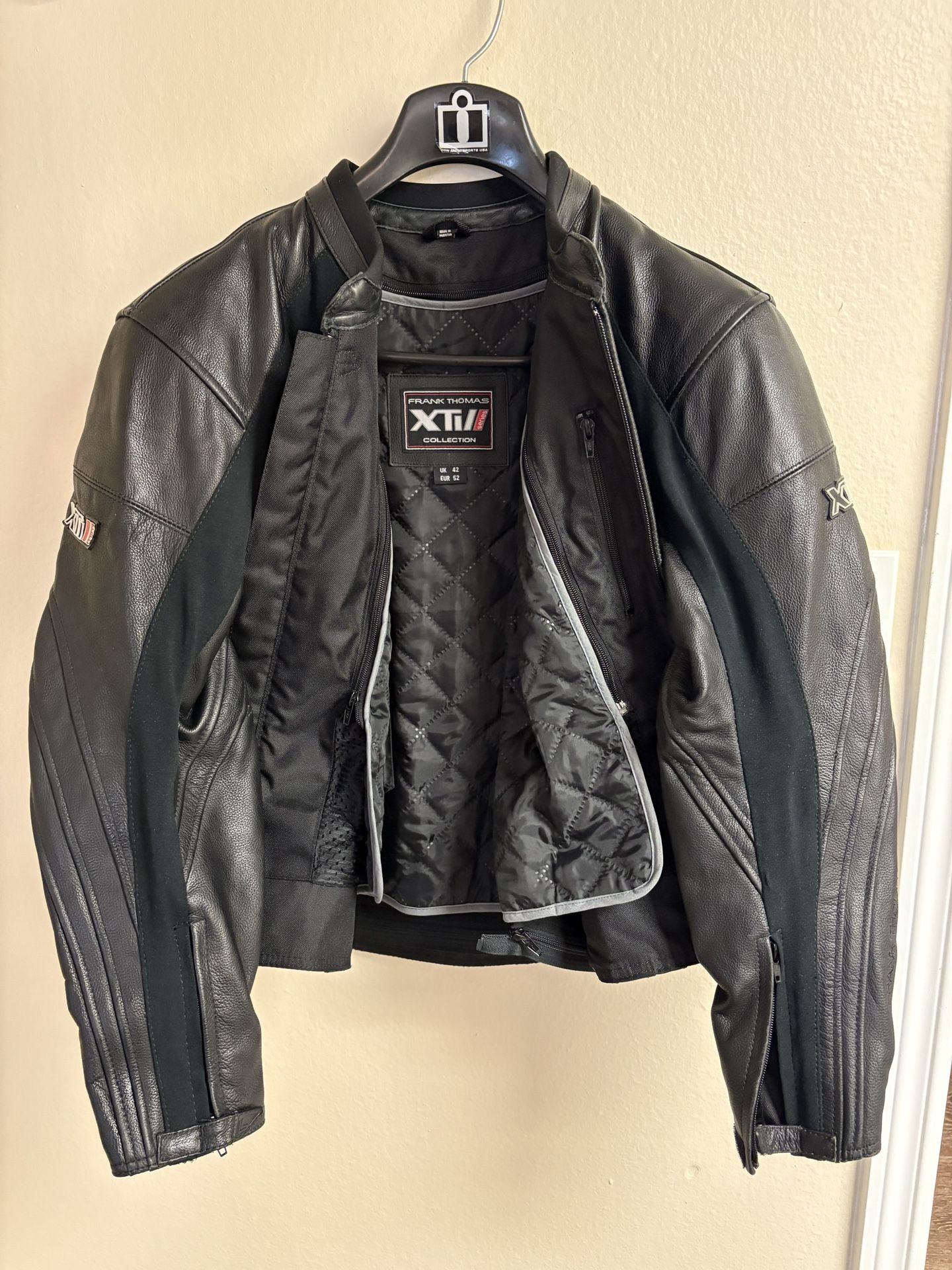 Frank Thomas Leather Mens Motorcycle Jacket Medium Size
