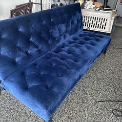 Blue Cushioned Futon