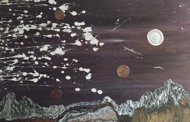 ART WORK STUDIO CLEARANCE SALE ABSTRACT/CONTEMPORARY ARTIST ORIGINALS Size: 24x36 SHADOW BOX acrylic on canvas One of a kind. Size: 24x36 RETAIL VALU