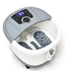 Portable Electric Foot Spa Bath Shiatsu Roller Motorized Massager-Gray - Color: Gray