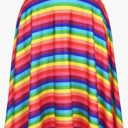 Rainbow Striped Skirt with room to TWIRL!