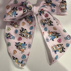 Valentines Bluey Hair Bow 