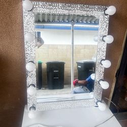 Mirror and desk