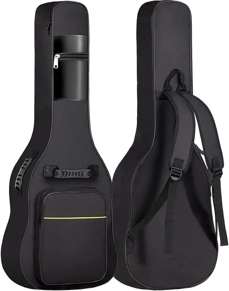 GLEAM Acoustic Guitar Gig Bag - 0.35 Inch Sponge Padding Fit 39-41 Inch Guitar Waterproof Black