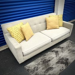 Light Gray Mid Century Modern Tufted Sofa