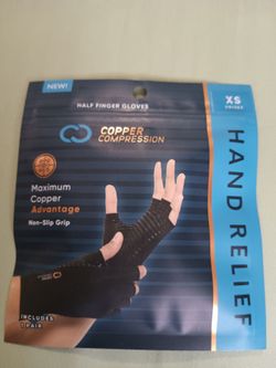 Copper compression half finger gloves