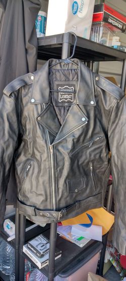 Leather biker motorcycle jacket size 48
