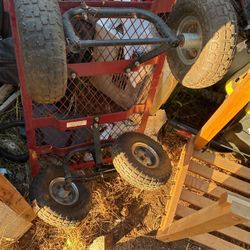 Wagon Flat Bed Large Wheels No Handle To Pull With