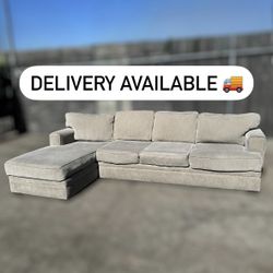 Gorgeous Custom Gray/Grey-Beige 2 Piece Sectional Couch Sofa - 🚚 DELIVERY AVAILABLE 