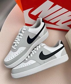 Men's Nike Court Vision Low Shoes - Grey Fog Black - Size 8, 9.5, 13