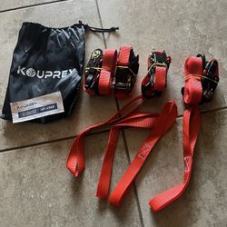 Tie Downs W Bag & Soft Straps, New, (4). 15’ Long