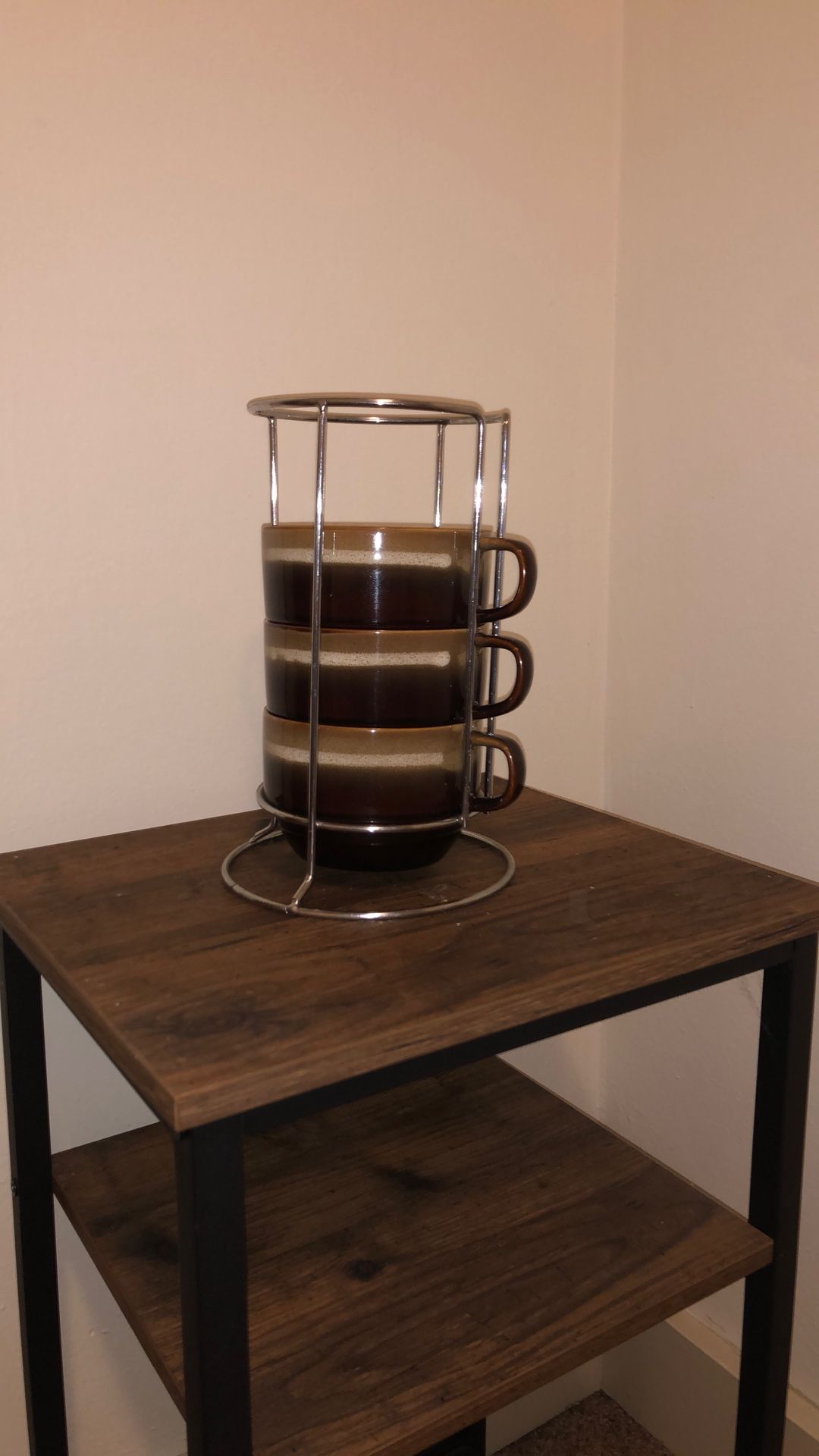 Coffee Cups And Storage Rack