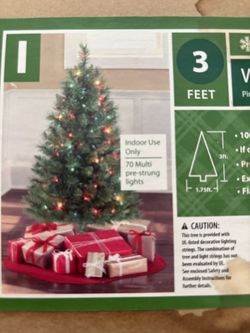 Pre- Lit Tree 3feet - 70 Multi pre-strung lights.. Cute for small spaces