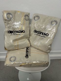 NEW Deconovo 108” Extra Long Curtains – Gold & Silver Metallic – 3 Packs