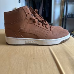 Brown Puma Rebound Layups High Top Sneakers