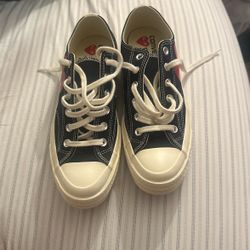 Converse Play Come Des Garçons, Black And White, Size 7 Men’s 