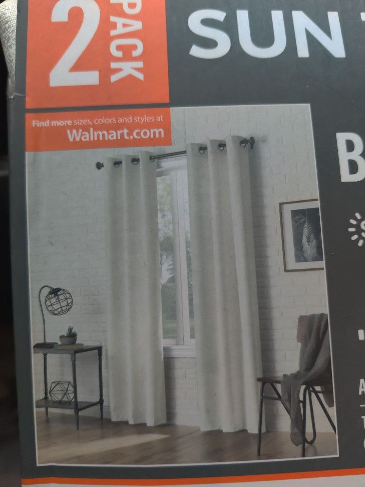 Blackout Curtain Panel White 2-40"X 84"