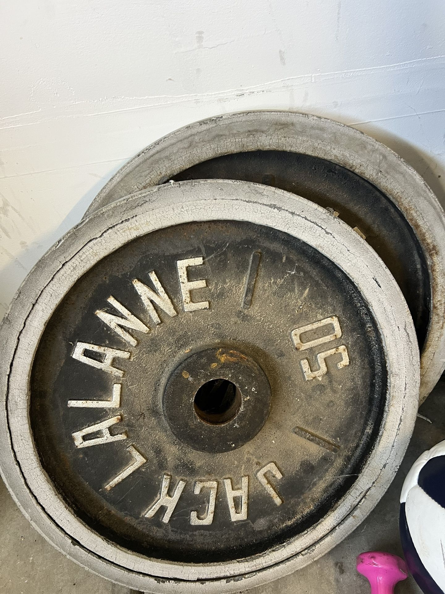 Pair Of 50 Pound Olympic Style Plates With Bumpers  - Jack Lalanne 