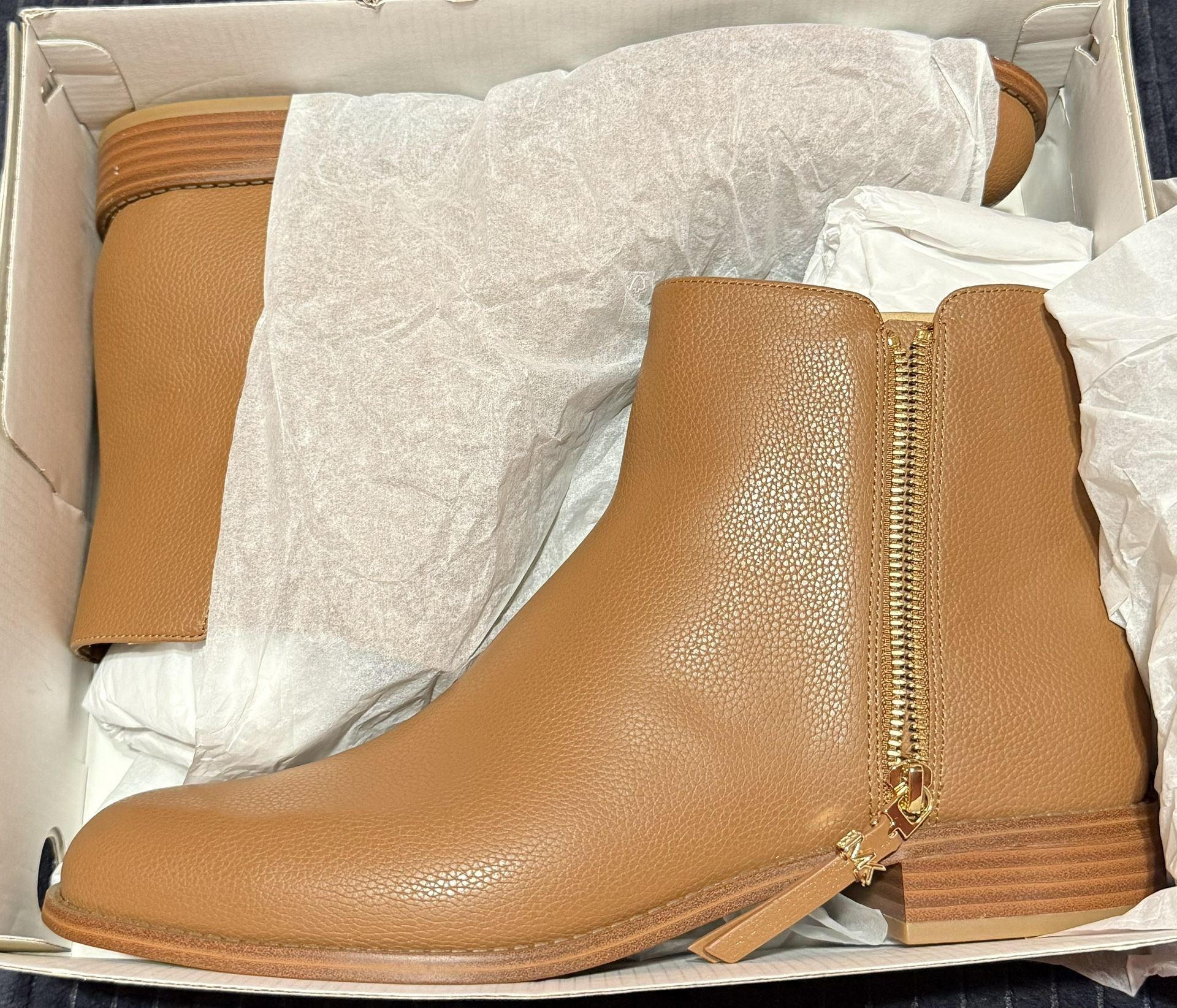 Britt Ankle Boot, Color: Luggage, Size: W 11