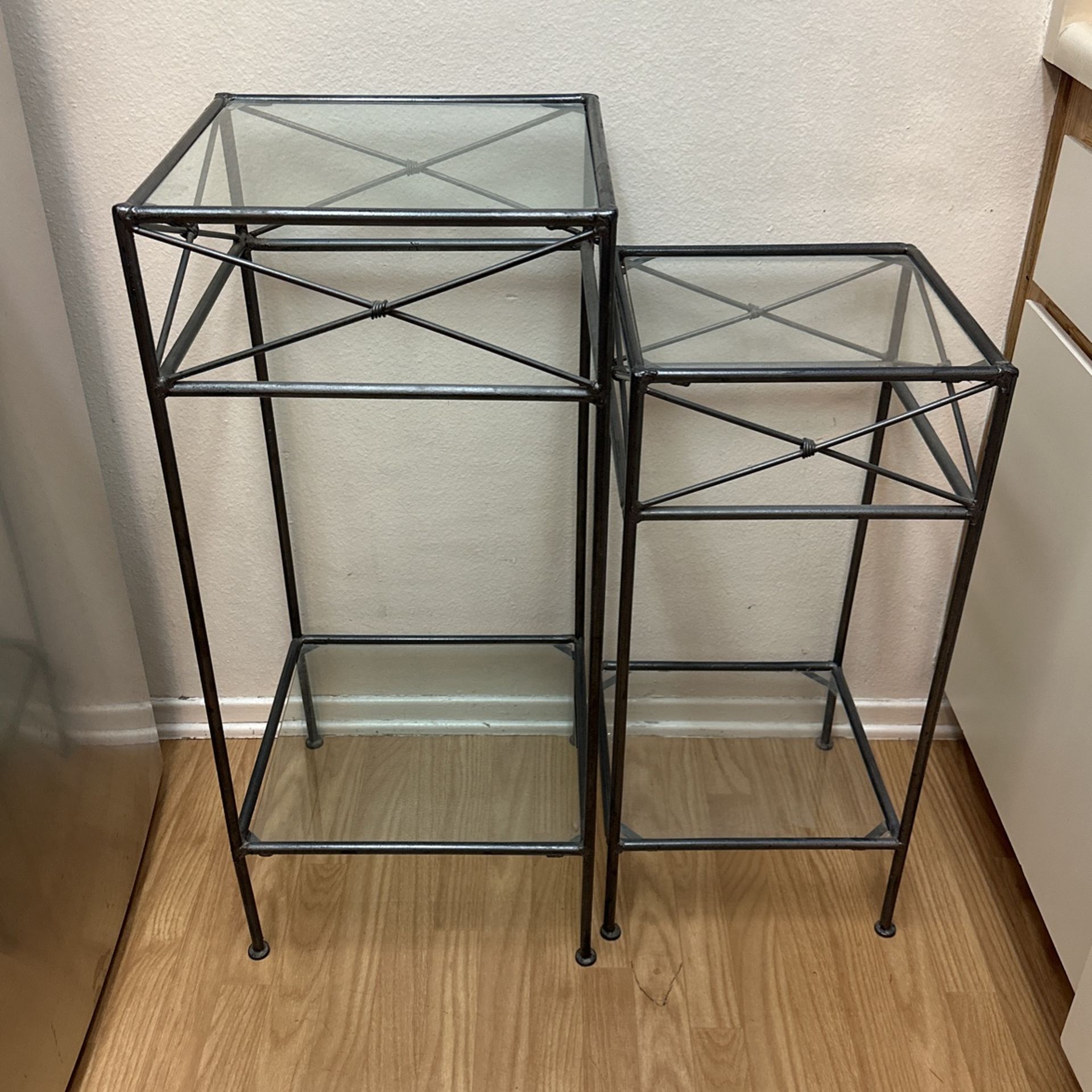 Side Tables (Metal And Glass)