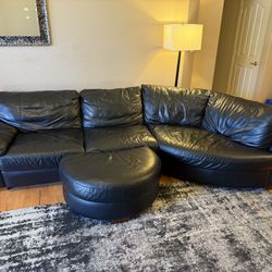 IKEA Black Leather Couch