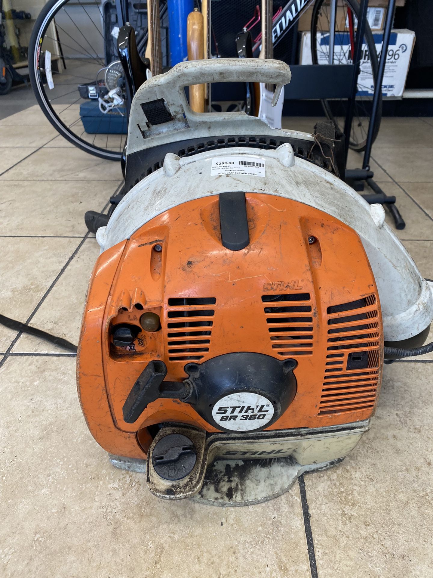 STIHL BR 350 Gas Powered Backpack Leaf Blower Landscape Pre Owned Tested Working