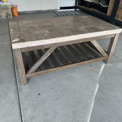 Marble Coffee Table in Weather Oak / Marble 