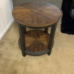 2 Brown Wooden End Tables
