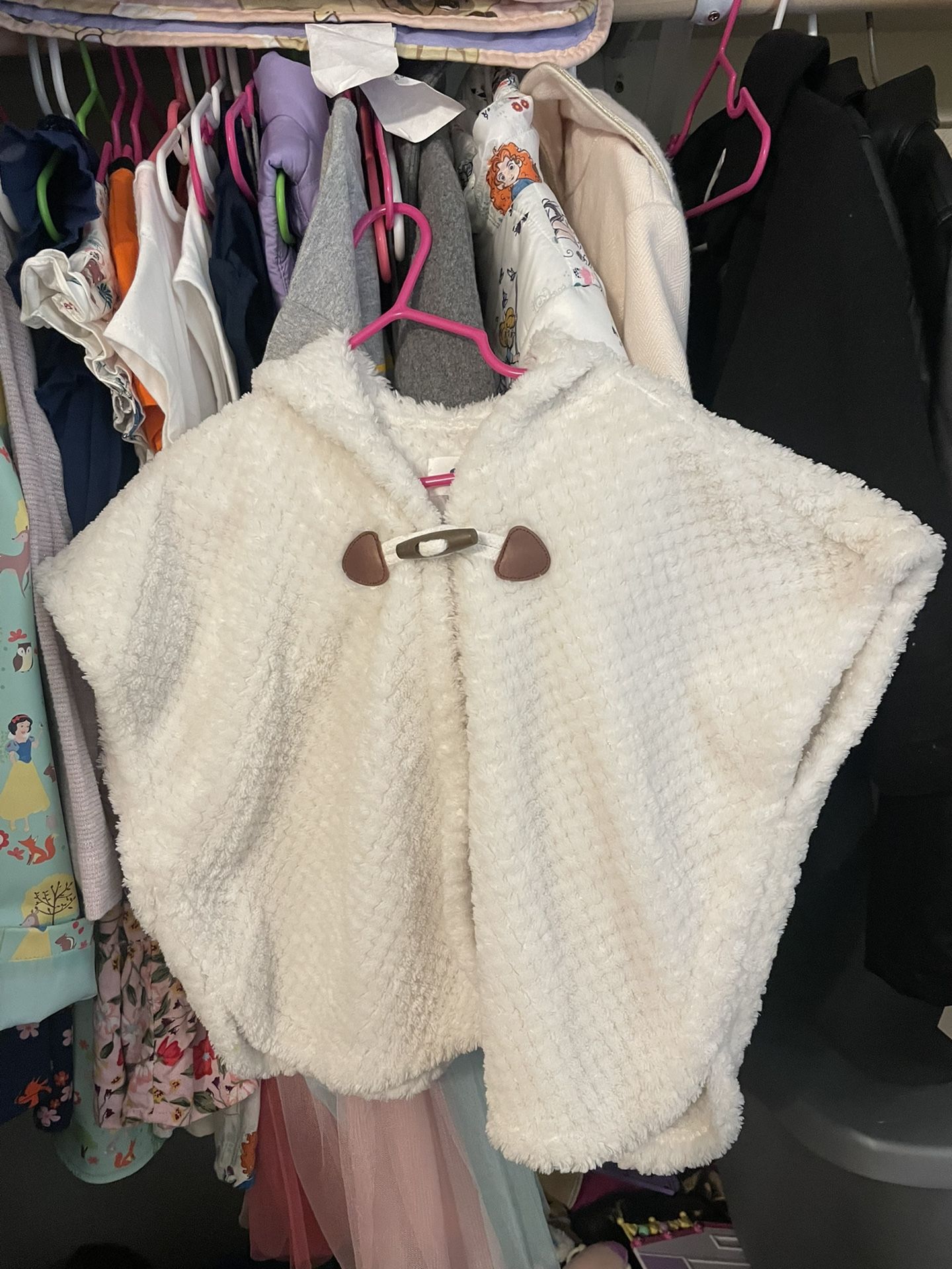 White Poncho For Kids $7