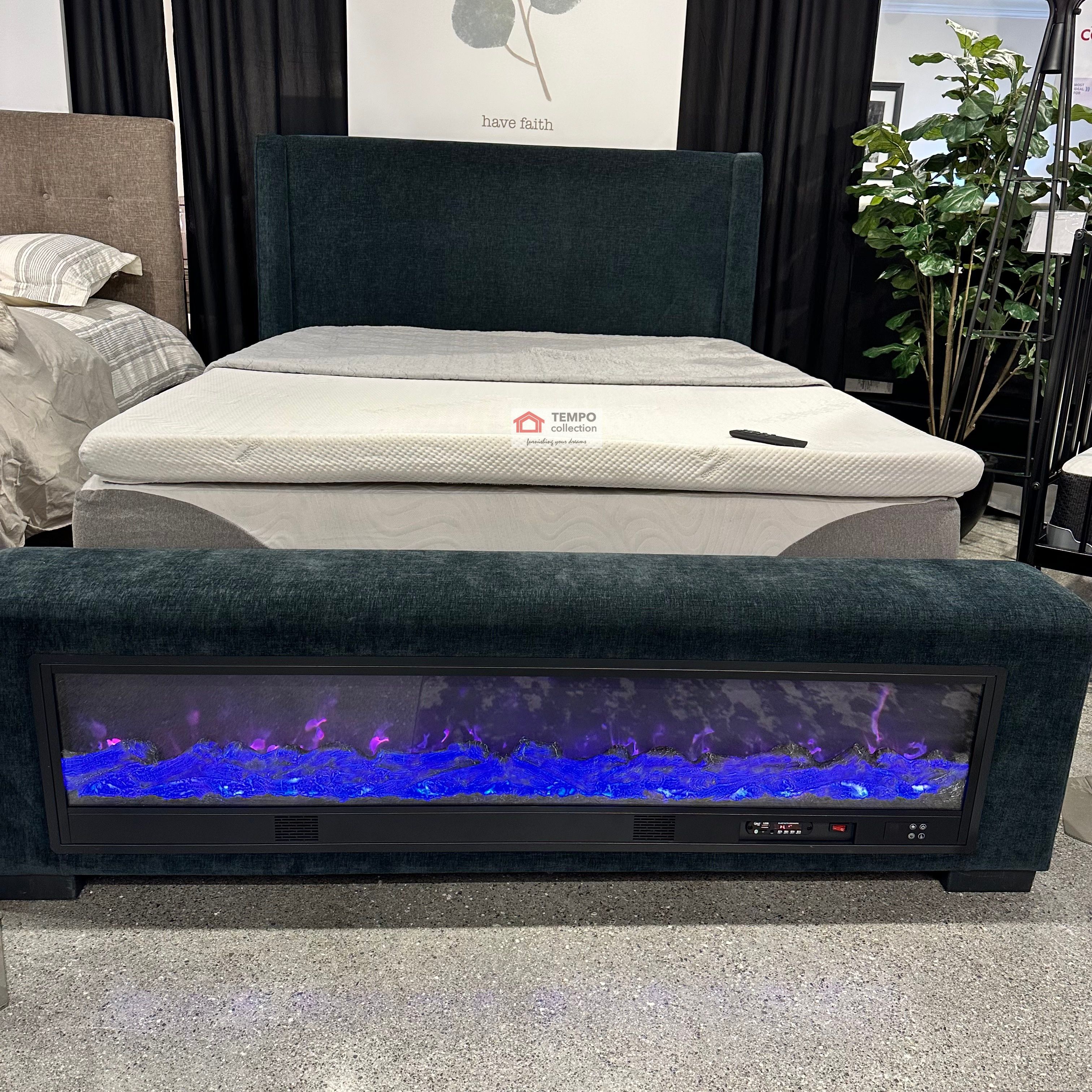 Queen Bed, Bedroom, Bed Frame BROWN or GREEN