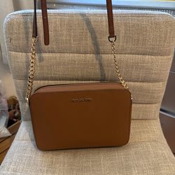 Michel kors brown long strap bag