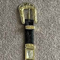 Crocodile Skin Diamond Western Belt