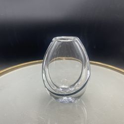 Vintage Kosta Boda Vicke Lindstrand 3” Contour Vase, Signed, Sweden, VG 