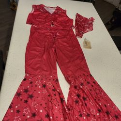 Adult Size Medium Large Rockstar Halloween Costume With Earrings Brand New