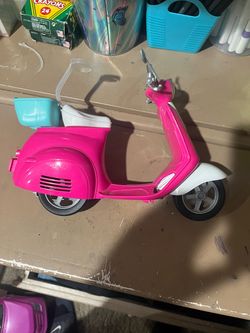 Barbie Pink Toy Scooter with Basket