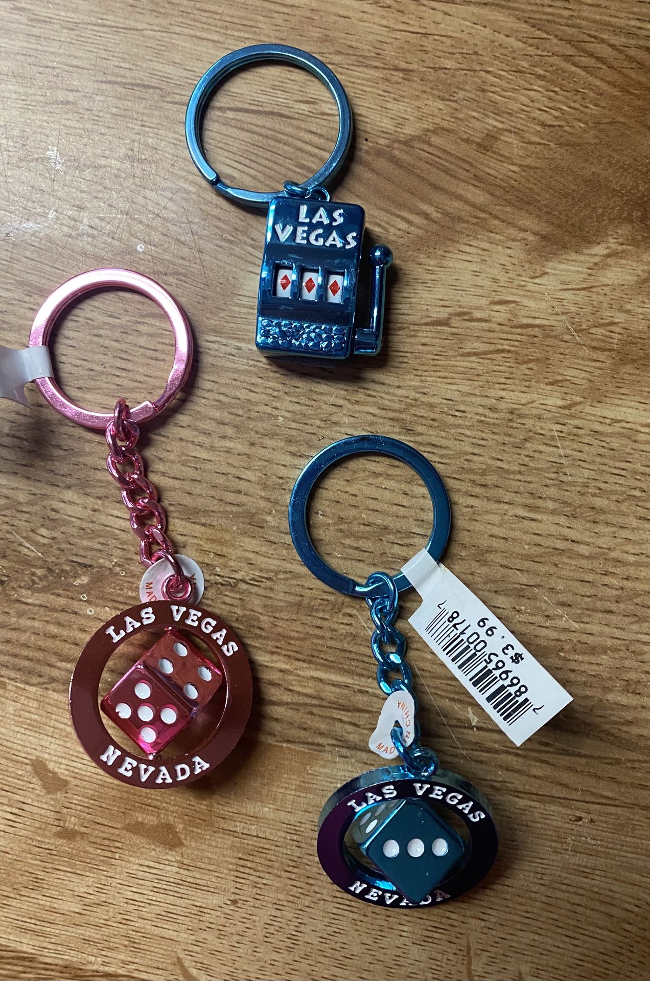 Set Of 3 Las Vegas Keychains. NWT