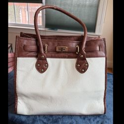 White And Brown Shoulder Bag
