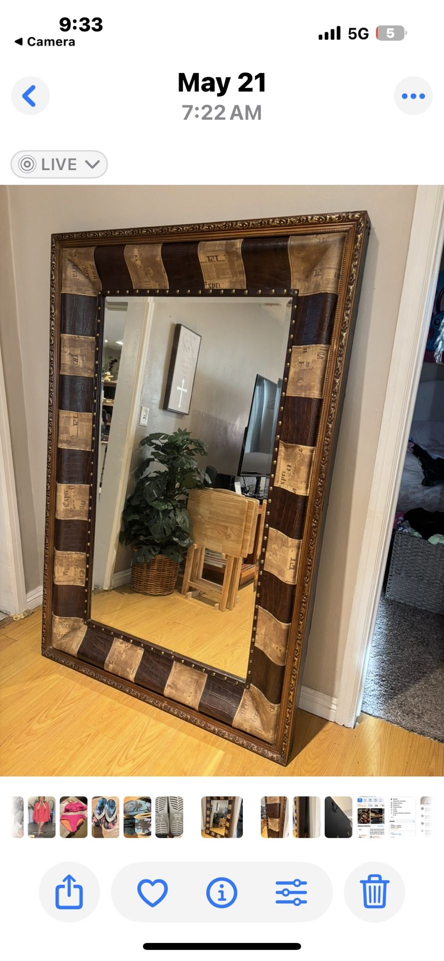 Very nice authentic well made mirror 6 foot tall