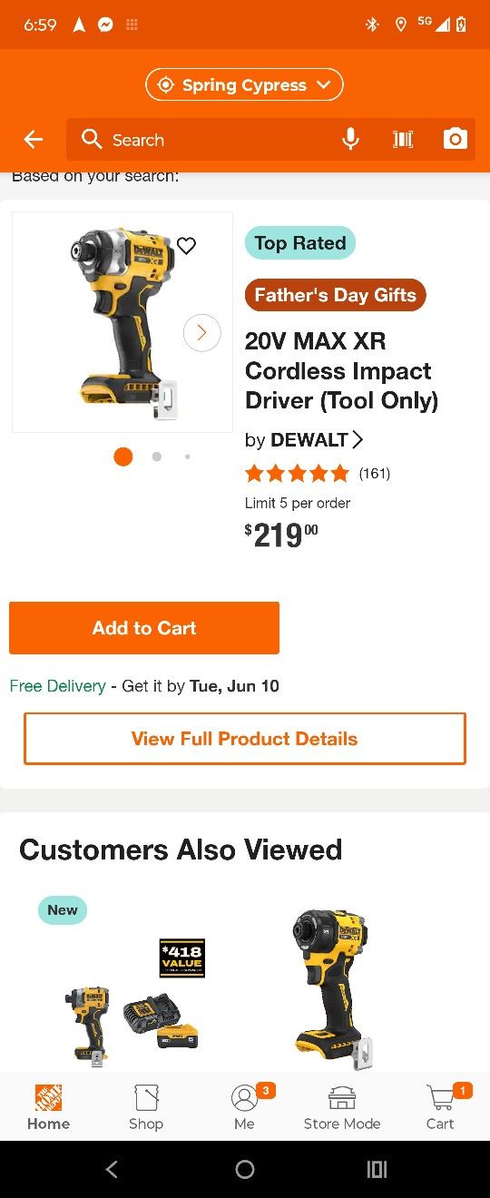 Brand New DeWalt 20 Volt Tool Only Drill In The Box Still